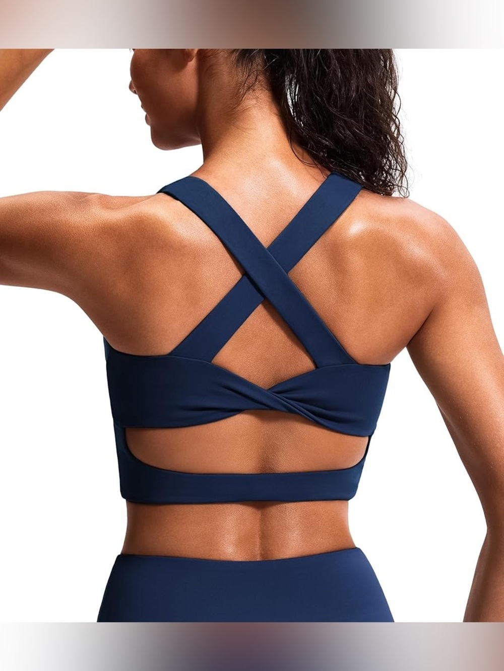 Sports Bras for Women Criss-Cross Back Padded Workout Tank Top